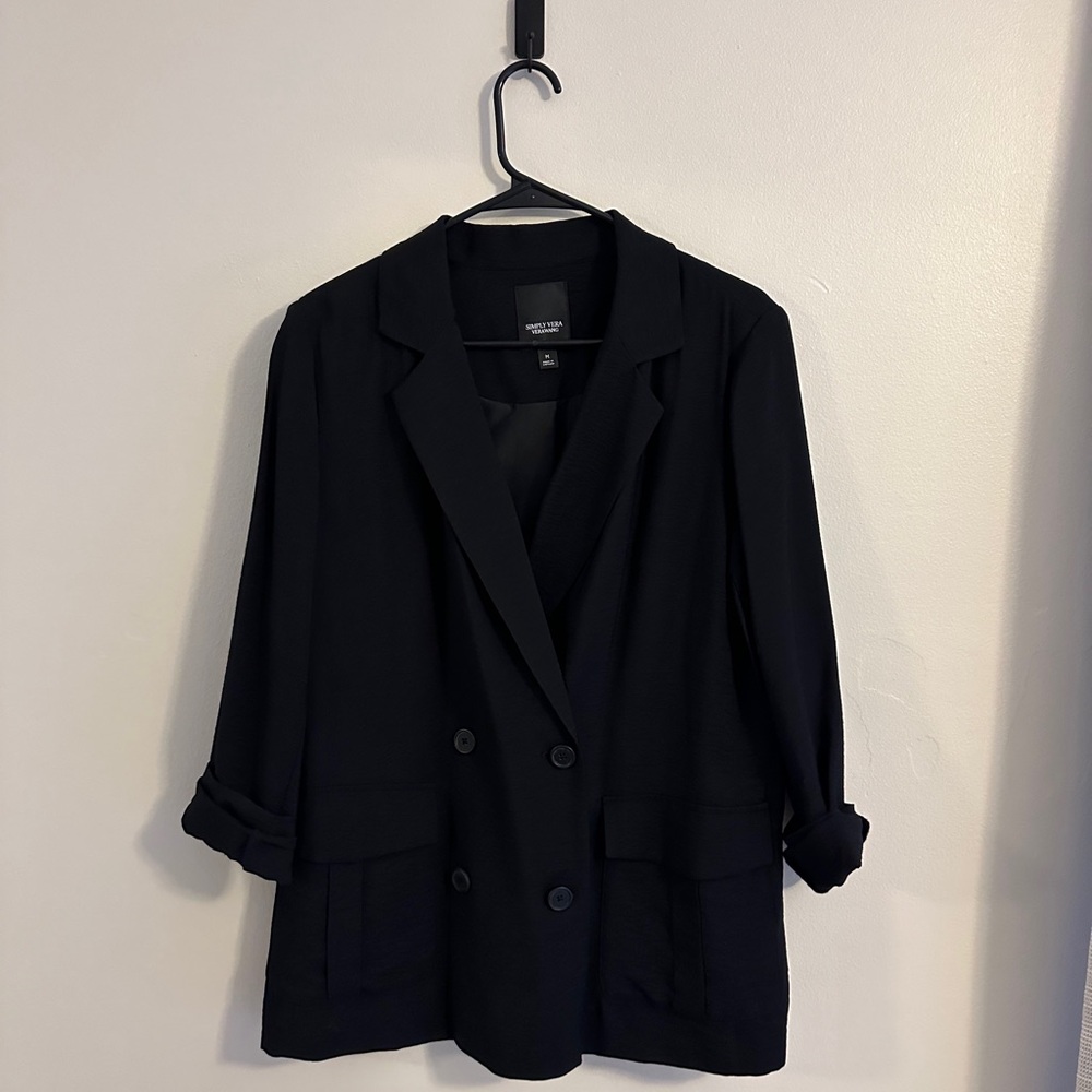 Simply Vera Vera Wang Lightweight Blazer in Black NWOT